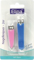 Elina - Luxe Nagelknipper set - Blauw en Roze - Groot en Klein - Antislip