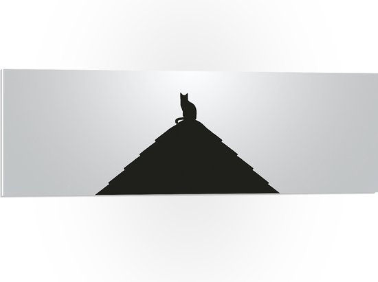 WallClassics - PVC Schuimplaat - Kat op Piramide - 90x30 cm Foto op PVC Schuimplaat (Met Ophangsysteem)