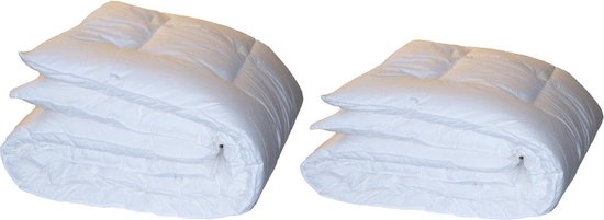 Sleeping Dekbed - White Effen Katoen - B 200 x L 200 cm - 2-persoons Microvezels/Anti-allergisch/Antihuisstofmijt/Antibacterieel/Machinewasbaar - 0802-B 200 x L 200 cm
