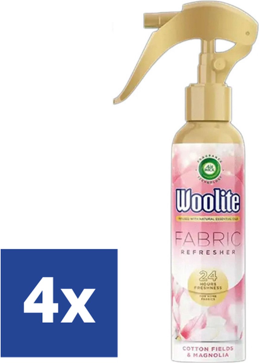 Air Wick Woolite Cotton Fields & Magnolia Textielverfrisser - 4 x 300 ml
