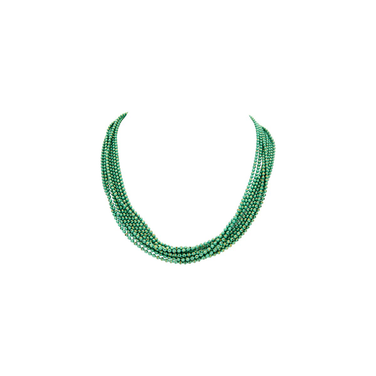 Les Cordes - Halsketting - Collier - DETTE - Kleur Groen - Metaal - Sieraad Dames - Juwelen - Statement ketting