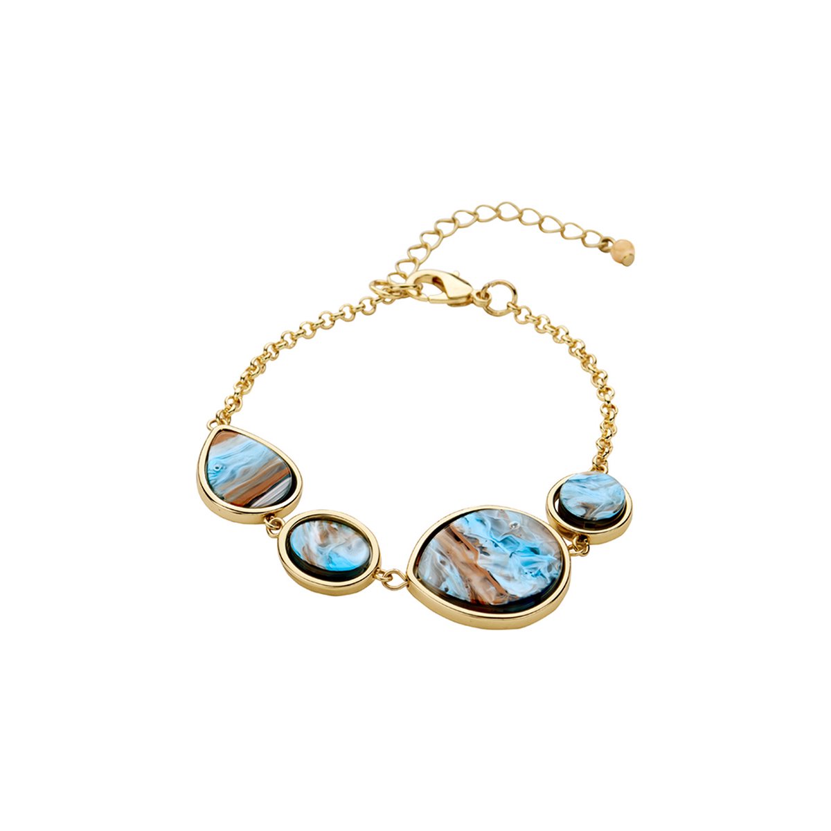 Les Cordes - Armband - KENZIE (AB) - Blauw - Metaal - Sieraad Dames - Juwelen