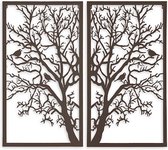 Levensboom AN IRON TREE OF LIFE WALL DIPTYCH Breedte: 82 Lengte: 75 cm