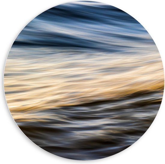 WallClassics - PVC Schuimplaat Muurcirkel - Zachte Golven in Water - 60x60 cm Foto op Muurcirkel (met ophangsysteem)