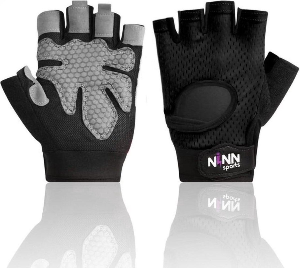NINN Sports gloves M (Zwart) - fitness handschoenen - Sport handschoenen - Grip Gloves - Fitnesshandschoenen 3 varianten - NINN Sports