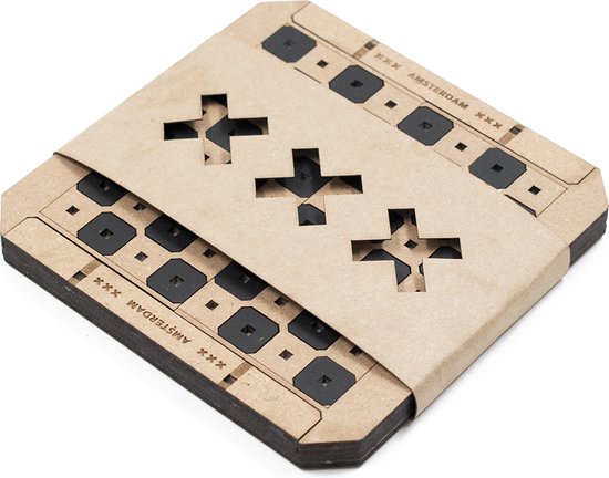 Afbeelding van het spel Meuq Design Bord Spel - Schaakset - Amsterdam - hout - reis - compact