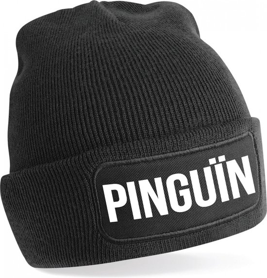 Bonnet pingouin Bellatio Decorations - unisexe - taille unique - noir - bonnet d'hiver