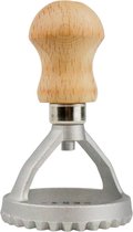 Ravioli snijder/stempel - Rond - 4.2 cm - Aluminium - handvat van hout - Gemaakt in Italië