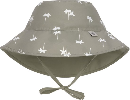 Lässig - UV-Beschermende bucket hoed voor kinderen - Palmen - Olijf - maat L (50-51cm)