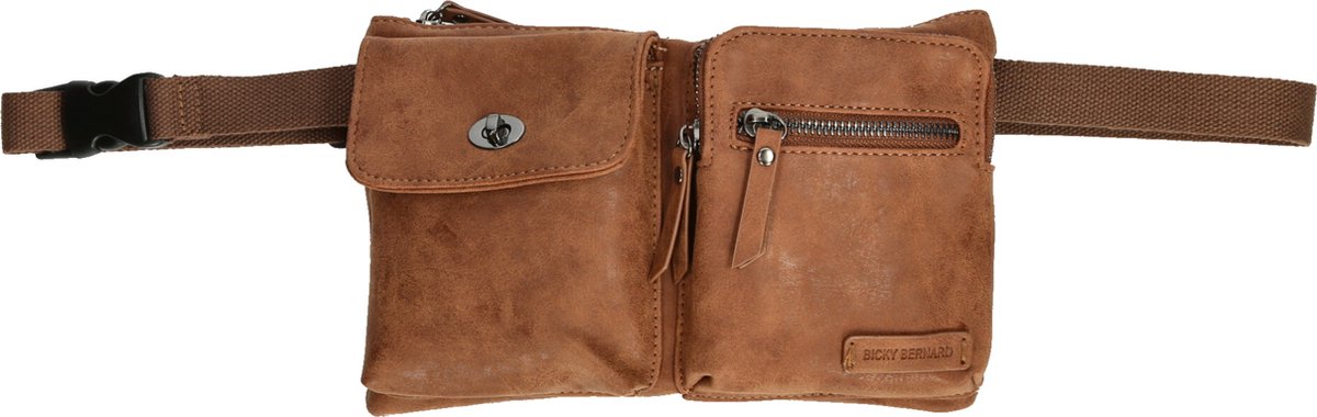 Heuptas Bicky Bernard - Heuptas - fanny pack - Heuptasje - Heuptasje dames - Heuptasje heren - heuptas festival - WDL - 3185 -Camel - Schoudertas dames