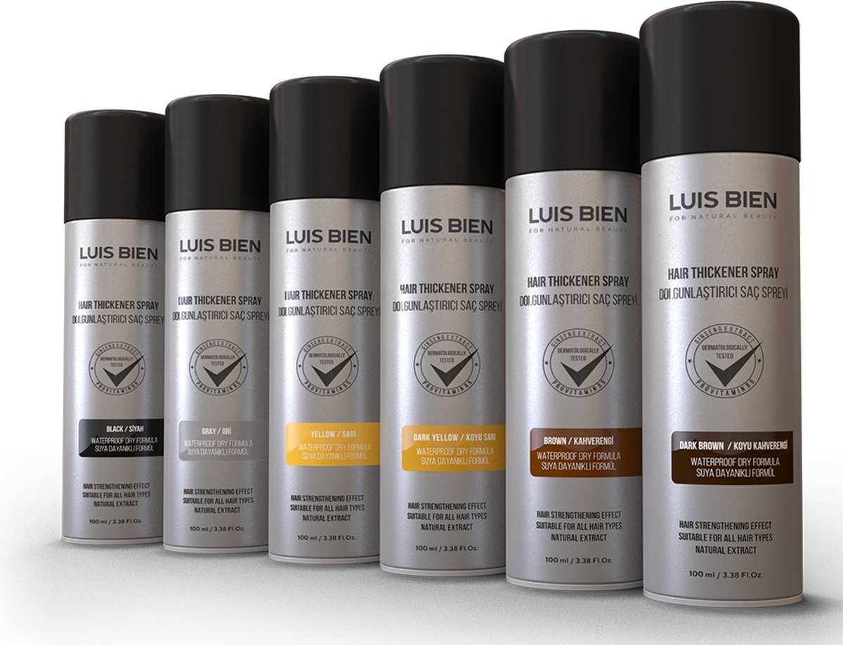 Luis Bien haarverdikker spray zwart haarverdikking voller haar dun haar...