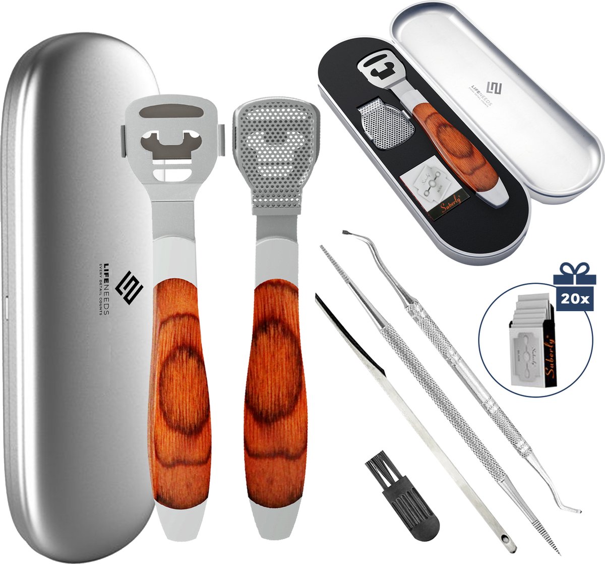 Pedicureset Professioneel - Pedicure Eeltmesjes - Eelt Verwijderaar Pedicure Set - Eeltverwijderaar Voetvijl - Eeltschraper - Eeltschaaf - Eeltrasp - Valentijn cadeautje voor haar vrouw