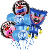 Loha- party® Thema Poppy Playtime Set de ballons en aluminium de décoration rose - Huggy Wuggy-Kissy Missy-Killy Willy-Tik Tok- Blauw- Ballon en aluminium Star- Fête Package- Kit de Décoration de fête -Fête d'anniversaire