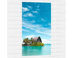 Muursticker - Hotel op het Water - Malediven - 50x100 cm Foto op Muursticker