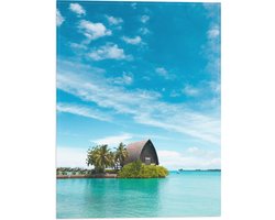 WallClassics - Vlag - Hotel op het Water - Malediven - 30x40 cm Foto op Polyester Vlag