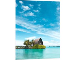 PVC Schuimplaat- Hotel op het Water - Malediven - 75x100 cm Foto op PVC Schuimplaat