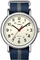 Timex Weekender T2N654 Horloge - Nylon - Blauw - Ø 38 mm