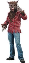 PartyXplosion - Déguisement loup-garou - Chemise loup-garou américain avec masque - Homme - rouge, marron - Taille unique - Halloween - Déguisements