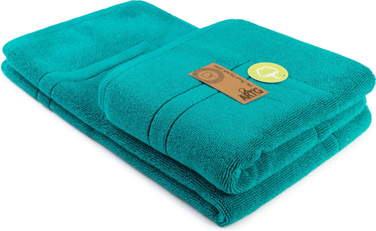 ARTG® Towelzz - Badmat - 100% Katoen - Zware kwaliteit - 50 x 80 cm - Petrol Blauw - Deep Blue