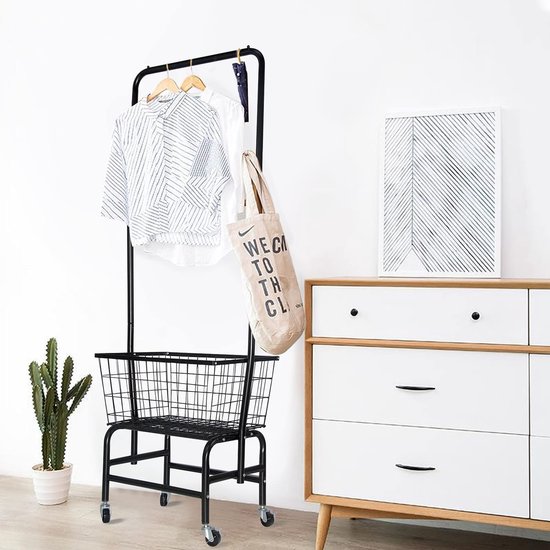 Wasmand met plastic handvat en wielen Huishoudelijke wasmanden 3-laags sorteermanden Kleding Opbergmand voor Badkamer Slaapkamer Keuken