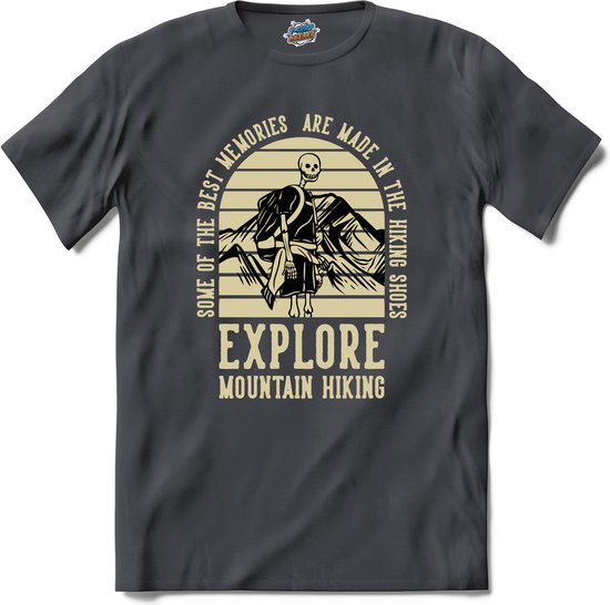 Explore Mountain Hiking | Wandelen - Hiking - Lopen - T-Shirt - Unisex - Mouse Grey