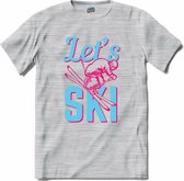 Let's Ski | Skiën - Bier - Winter sport - T-Shirt - Unisex - Donker Grijs - Gemêleerd - Maat M