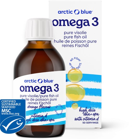 Arctic Blue Omega 3 - Pure Visolie met Vitamine D - 250 ml - MSC | bol.com