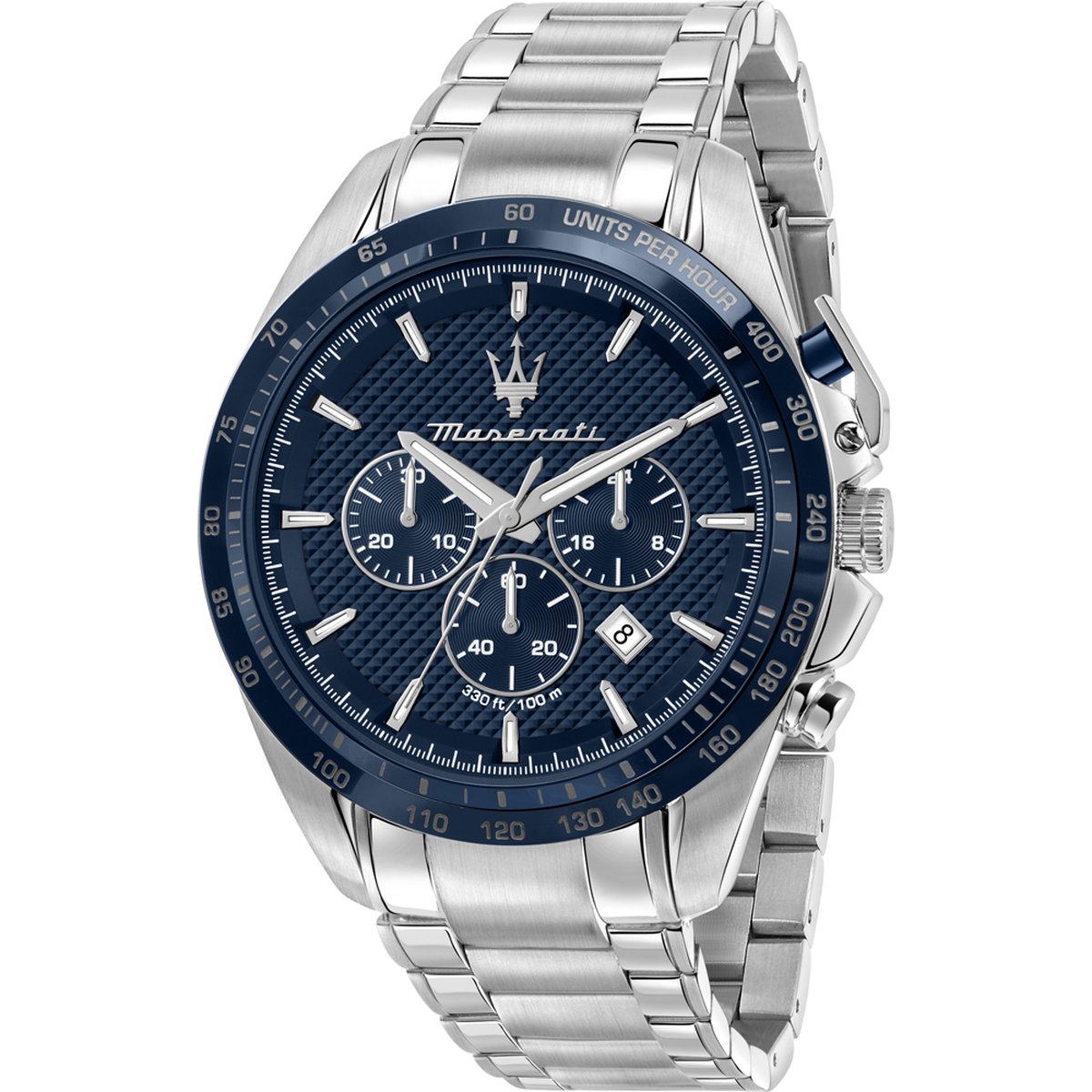Maserati Heren horloges quartz analoog One Size Zilver Blauww 32019500