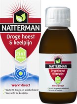Natterman Droge Hoest & Keelpijn 2-in-1 Siroop - Verlicht droge en kriebelhoest - Verzacht de keelpijn - Hoestdrank - Medisch hulpmiddel - 150 ml