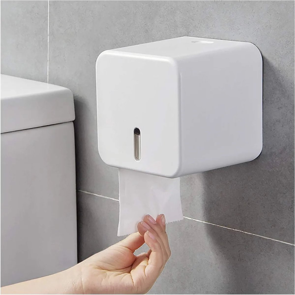 Colist-toiletrolhouder, wandgemonteerde toiletrolhouder, waterdichte / stofdichte papierrolhouders en dispenser -voor badkamer / toilet (wit)
