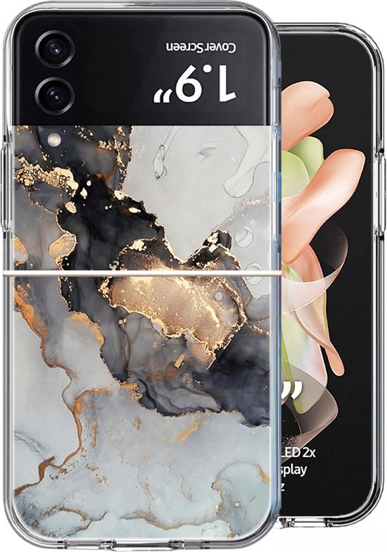 Samsung Flip 4 Hoesje - Samsung Galaxy Z Flip 4 Back Cover Siliconen Case  Marmeren... | bol.com