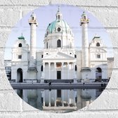 WallClassics - Muursticker Cirkel - Karlskirche kerk - Oostenrijk - 40x40 cm Foto op Muursticker