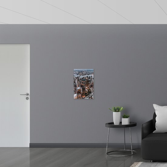 WallClassics - Panneau en mousse PVC - La ville vue du ciel - New York - Photo 40x60 cm sur panneau en mousse PVC (avec système de suspension)
