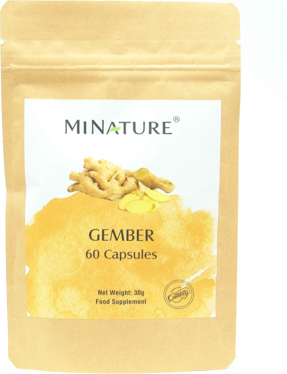 Goedkoopste Gember Capsules 60 stuks - 450mg Poeder van Gemberwortels per Vega Capsule - Ginger Root - 100 Plantaardig