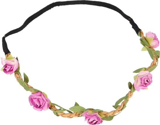 Haarband Bloemen - Gevlochten - Oranje - Festival, Zomer & Styling