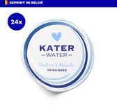 Katerwater | 4cm | 40mm | Sticker | Etiket | Gepersonaliseerd | Met naam | Per 24 | Kater water | Feest | Trouw | Hangover kit | Vrijgezellen | Bedankje