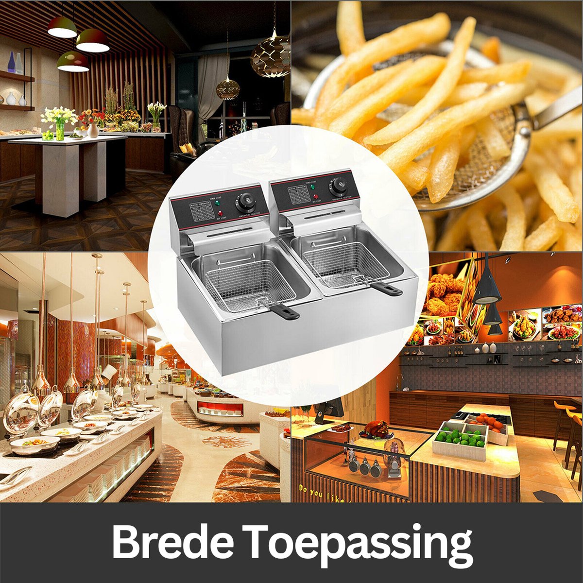 Beeketal 'BWF-131' Profi Gastronomie Kaltzonen Fritteuse (13l Volumen für max. 8,5l