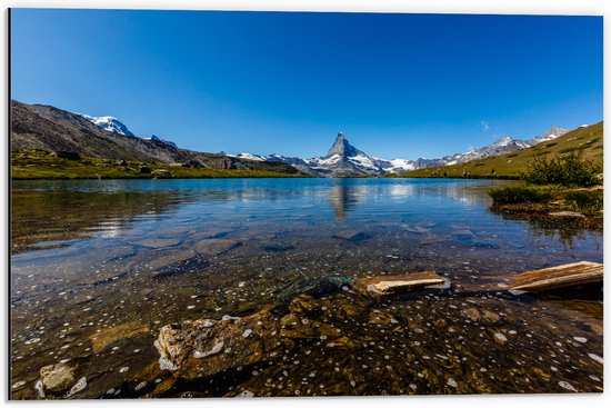 Dibond - Prachtig Landschap in Zwitserland - 60x40 cm Foto op Aluminium (Met Ophangsysteem)