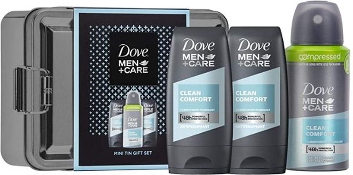 Dove Men+Care - Geschenkverpakking - Essential Tin Giftset 2x55ml+75ml