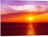 PVC Schuimplaat - Prachtige Zonsondergang achter Kalme Zee - 80x60 cm Foto op PVC Schuimplaat (Met Ophangsysteem)