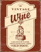 Metalen Wandbord Vintage Wine Wijn - 31,5 x 40,5 cm