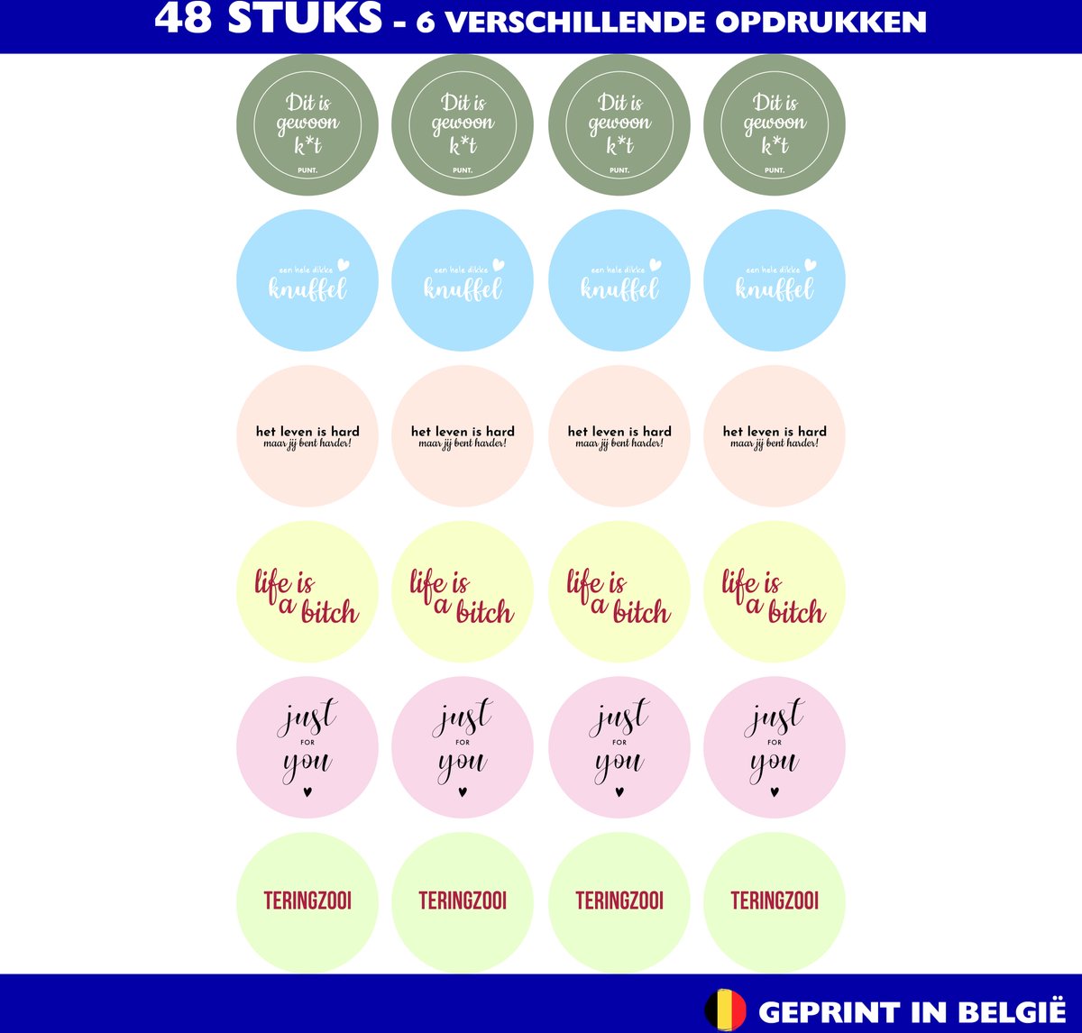 Stickers Ziekte | Per 48 | Beterschap | Sterkte | Sluitzegel | Sprakeloos | Verdriet | Genezen | Envelop | Cadeau | Gift | Cadeauzakje | Inpakken | Sticker | Stijlvol | 4cm | 40mm