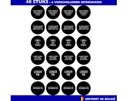 Stickers verjaardag | Traktatie | Uitdelen | Sluitzegel | Bedankje | Gefeliciteerd | Envelop | Cadeau | Gift | Cadeauzakje | Traktatie | Inpakken | Verjaardag | Sticker | Stijlvol | Grappig | Fun | 4cm | 40mm | per 48