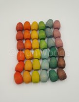 Houten eieren - 36 stuks - Regenboogkleuren - Open einde Speelgoed - Educatief montessori speelgoed - Grapat style