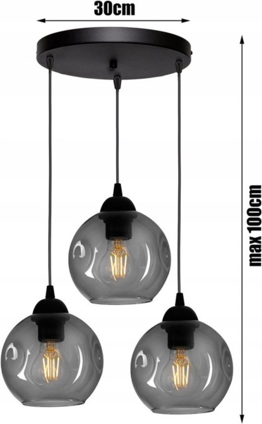 Depuley Vintage Hanglamp met 5 vlammen, LED Hanglamp Eettafel Ijzer, E27 Socket, 5 * 6W Bulb, Hanger Keuken Lamp Industrieel voor Woonkamer Restaurant Cafe Bar (6W Bulb Incl