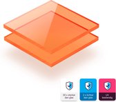Plexiglas plaat 3 mm dik - 80 x 40 cm - Fluor Oranje