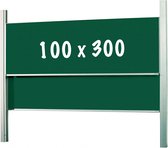 Krijtbord Deluxe - In hoogte verstelbaar - Dubbelzijdig bord - Schoolbord - Eenvoudige montage - Geëmailleerd staal - Groen - 300x100cm