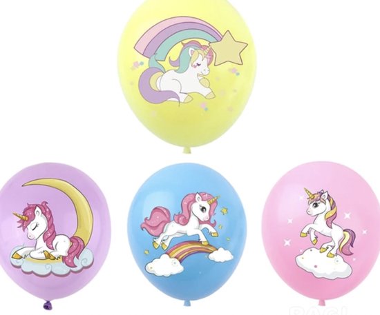 Unicorn Feestpakket - 10 stuks - Feestversiering / Ballonnen Pakket - Eenhoorn / Unicorn Feest Versiering - Heliumballon / Folieballon / Leeftijdballon - Unicorn Themafeest - Roze / Regenboog Eenhoorn Versiering - Paarden / Pony Feestje