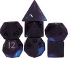 Afbeelding van het spelletje Purple&Black Glass Colored Glaze Dice with Black PU leather Hexagon Box