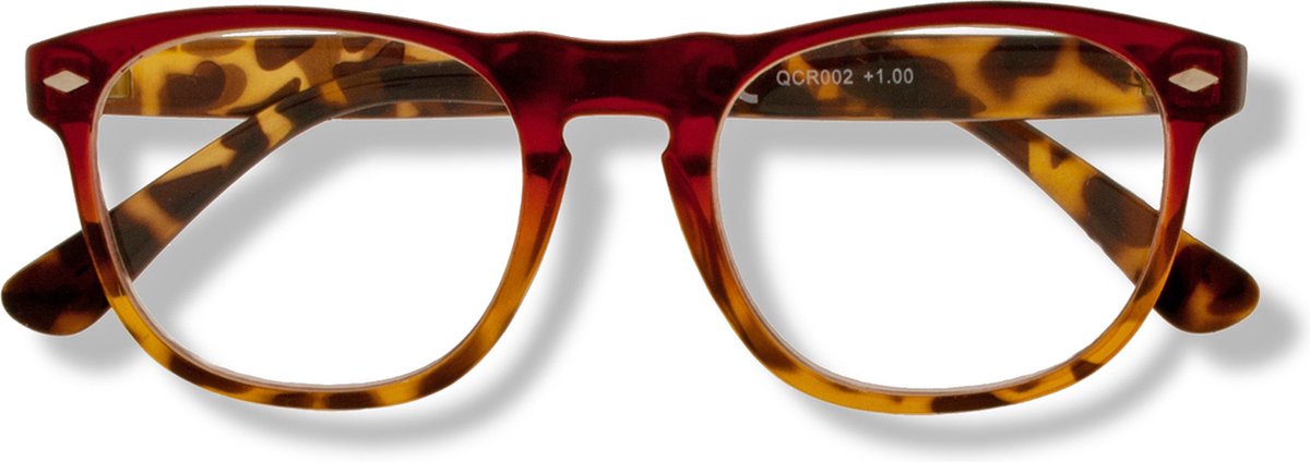 Noci Eyewear QCR002 Luciano Leesbril +3.00 - Helder rood, Tortoise